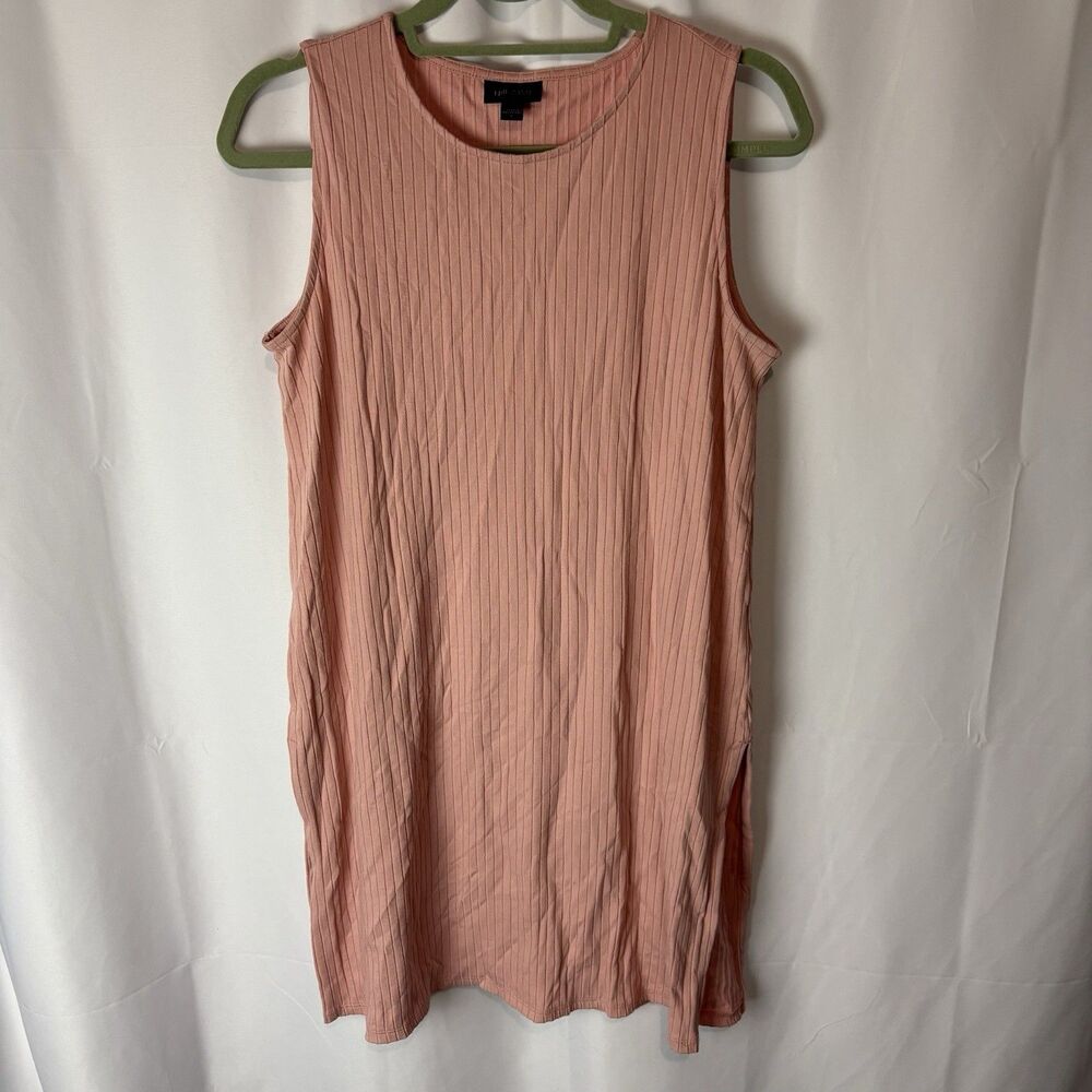 J. Jill Wearever Women Sleeveless Rayon Blend Tunic Tank Top Dress Large Pink